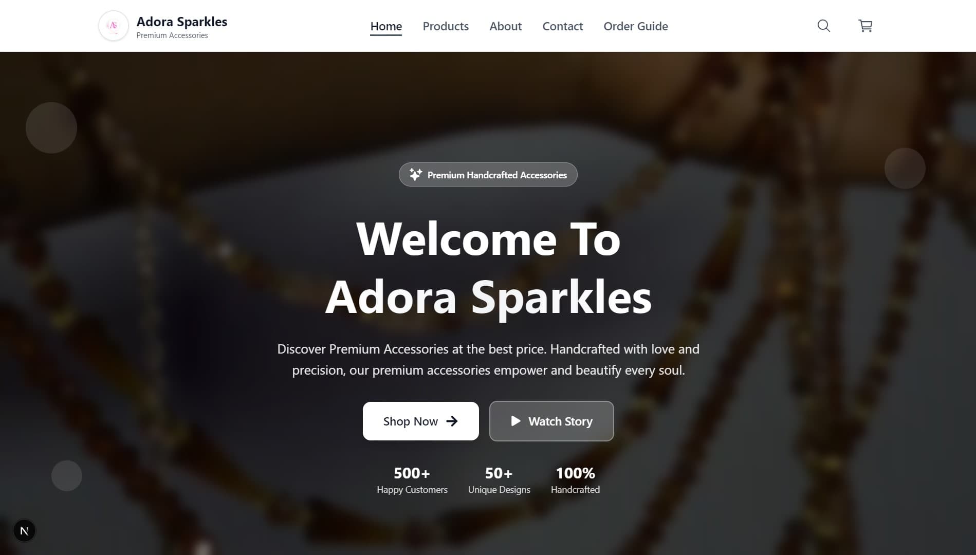 Adora Sparkle luxury fashion e-commerce website
