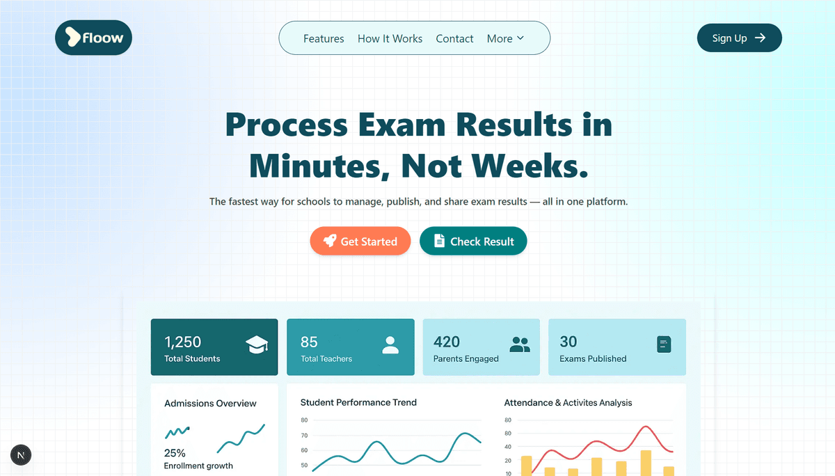 Floow school management dashboard interface