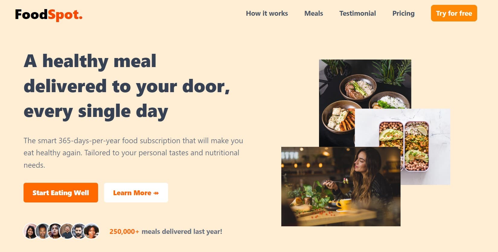 Foodspot web app restaurant discovery interface
